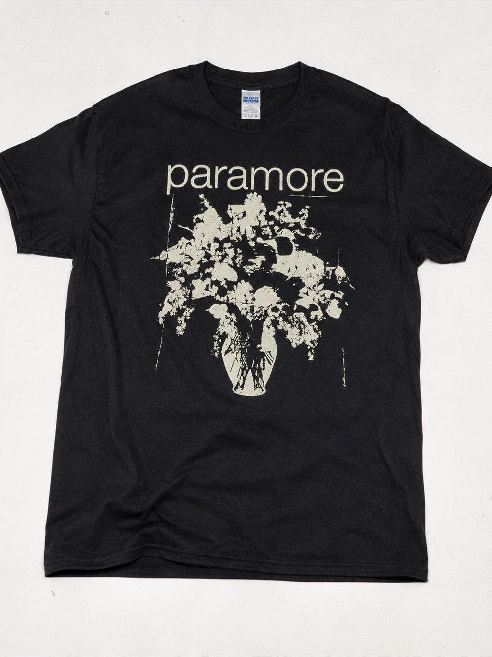 Black Beige Floral 'paramore' Graphic T-shirt